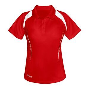 Spiro Womens/Ladies Sports Team Spirit Performance Polo Shirt / Red/White